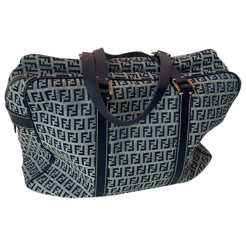 Pre-owned Fendi Cloth Travel Bag In Blue