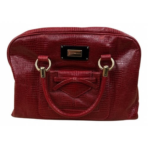 Pre-owned Emporio Armani Leather Handbag In Burgundy
