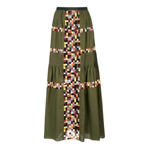 Pre-owned Sacai Maxi Skirt In Green