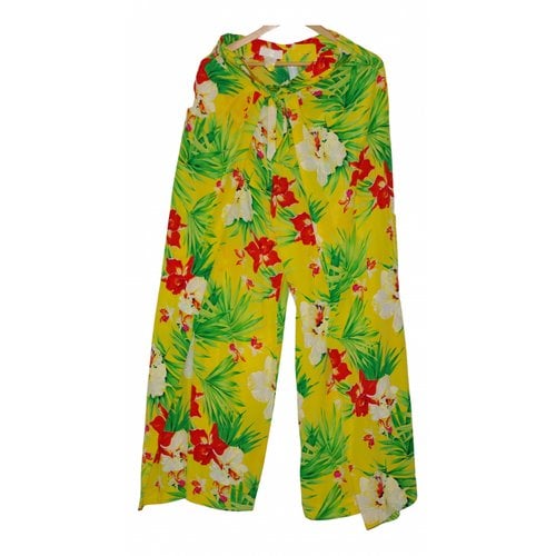 Pre-owned Escada Silk Trousers In Multicolour