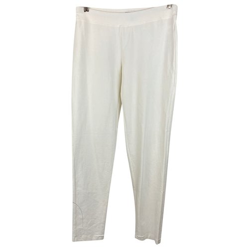 Pre-owned Eileen Fisher Straight Pants In White
