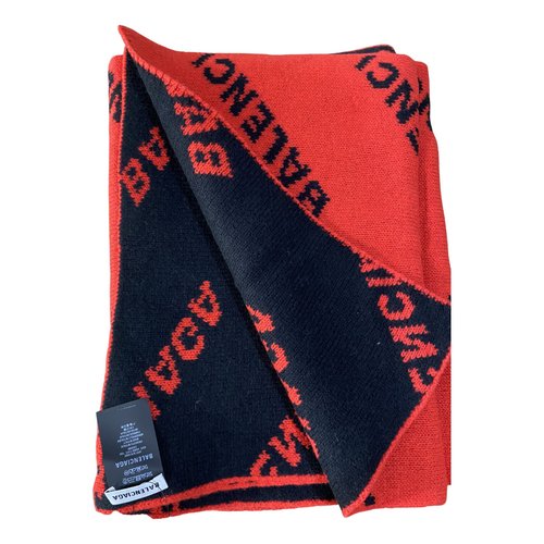 Pre-owned Balenciaga Wool Scarf In Red