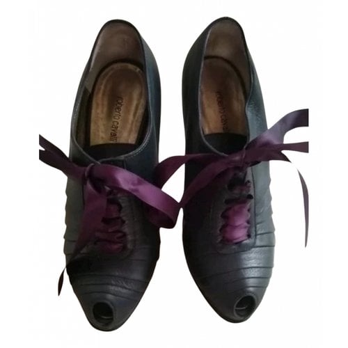 Pre-owned Roberto Cavalli Leather Heels In Purple