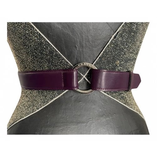 Pre-owned Coach Leather Belt In Purple