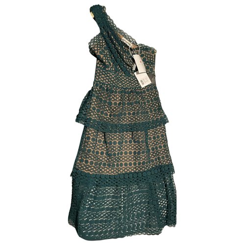 Pre-owned Self-portrait Lace Mid-length Dress In Green