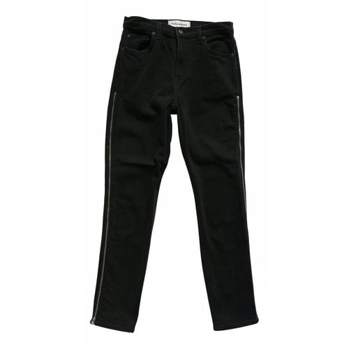 Pre-owned Reformation Straight Jeans In Black