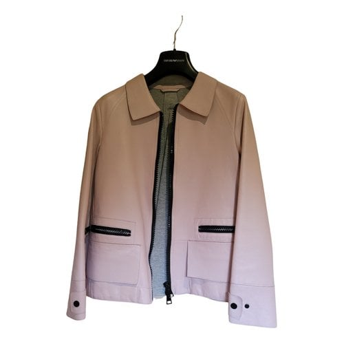 Pre-owned Emporio Armani Leather Jacket In Pink