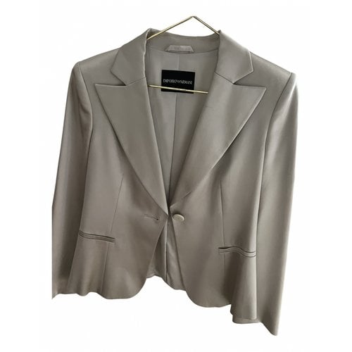 Pre-owned Emporio Armani Silk Short Vest In Silver