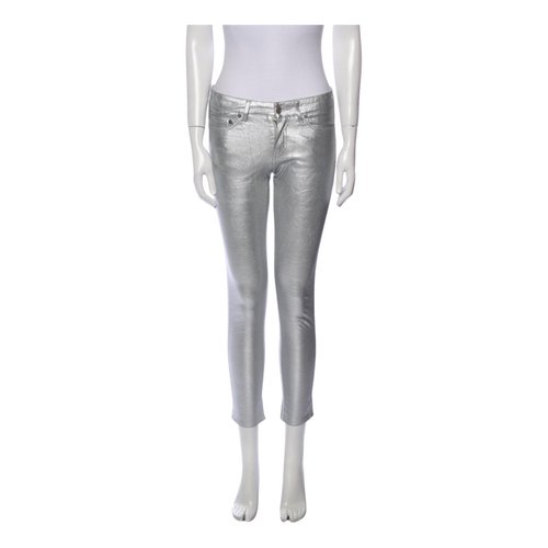 Pre-owned Saint Laurent Straight Jeans In Silver