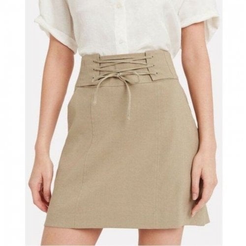 Pre-owned Intermix Linen Mini Skirt In Other