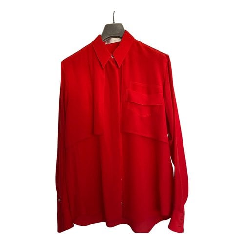 Pre-owned Victoria Silk Blouse In Red