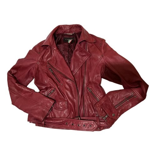 Pre-owned Benedetta Novi Leather Jacket In Burgundy