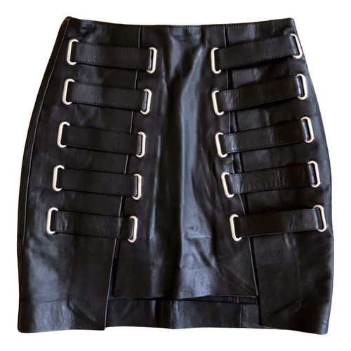 Pre-owned Asilio Leather Mini Skirt In Black