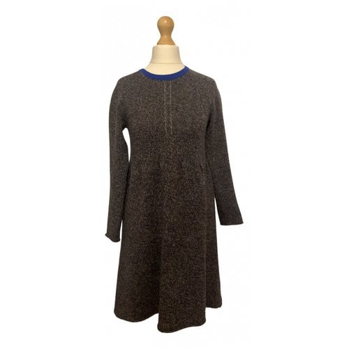 Pre-owned Caramel Wool Mid-length Dress In Multicolour