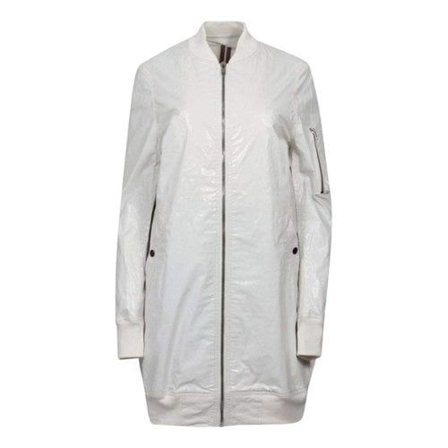 Pre-owned Rick Owens Trench Coat In White