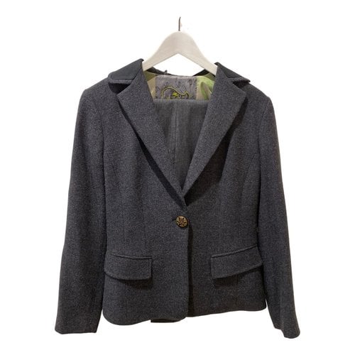 Pre-owned Etro Tweed Suit Jacket In Grey
