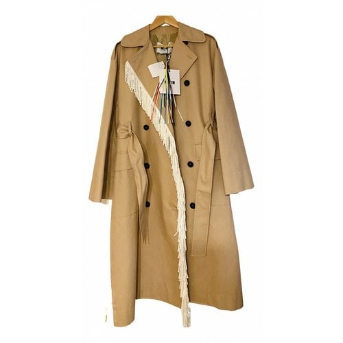 Pre-owned Msgm Trench Coat In Beige