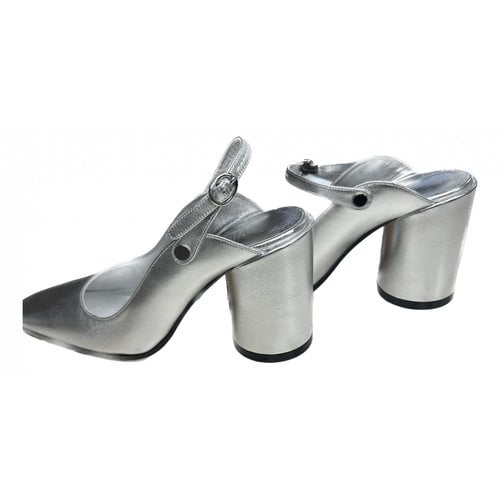 Pre-owned Mm6 Maison Margiela Leather Heels In Silver