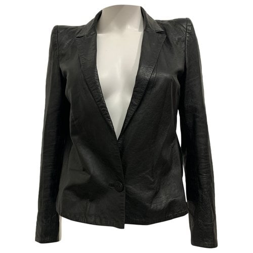Pre-owned Blumarine Leather Jacket In Black