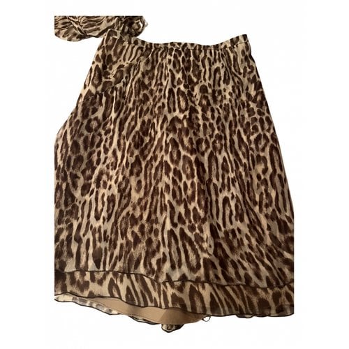 Pre-owned Valentino Silk Mid-length Skirt In Brown