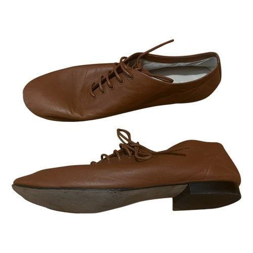 Pre-owned Celine Leather Lace Ups In Brown