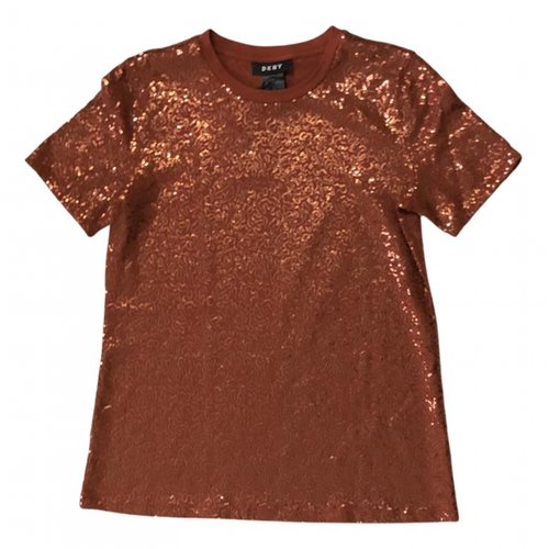 Pre-owned Dkny T-shirt In Brown