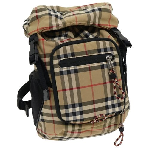 Pre-owned Burberry Cloth Backpack In Beige