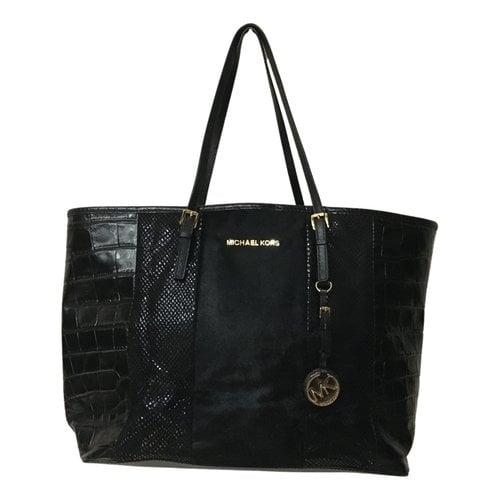Pre-owned Michael Kors Leather Tote In Black