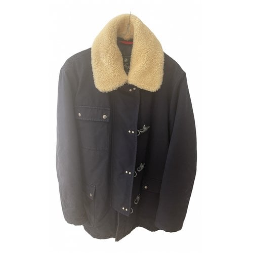 Pre-owned Fay Wool Jacket In Navy