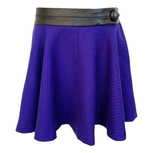 Pre-owned Milly Wool Mini Skirt In Blue