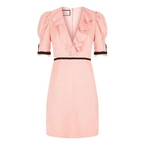 Pre-owned Gucci Silk Mini Dress In Pink
