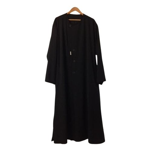 Pre-owned Yohji Yamamoto Wool Coat In Black