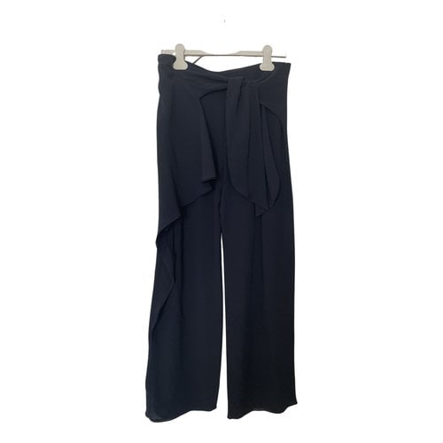 Pre-owned Chloé Silk Trousers In Navy