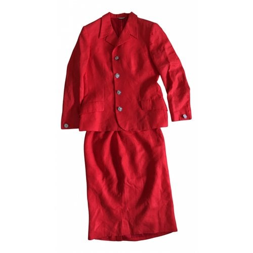 Pre-owned Versace Linen Suit Jacket In Red