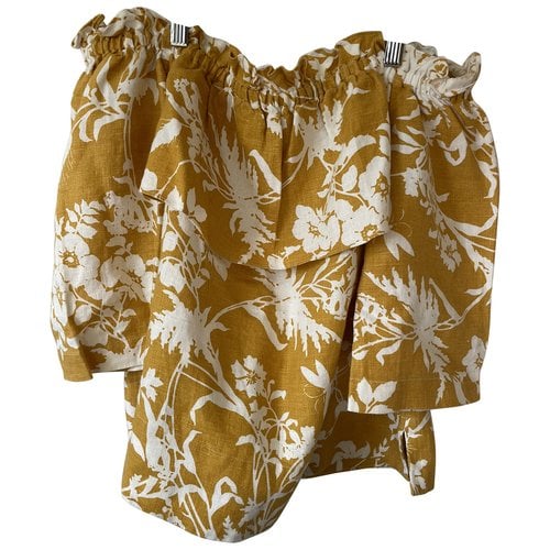 Pre-owned Whistles Linen Blouse In Yellow