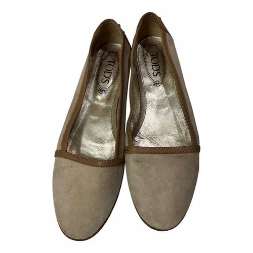 Pre-owned Tod's Ballet Flats In Khaki