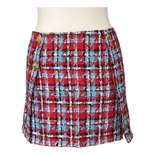 Pre-owned Versace Wool Mini Skirt In Multicolour