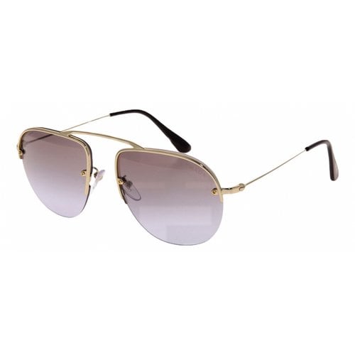 Pre-owned Prada Aviator Sunglasses In Gold