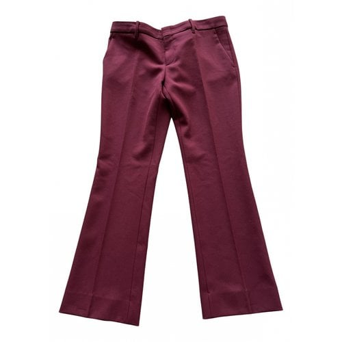 Pre-owned Gucci Wool Large Pants In Burgundy