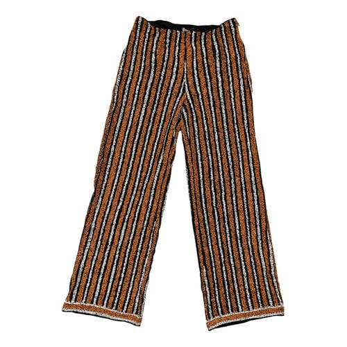 Pre-owned Ganni Straight Pants In Multicolour