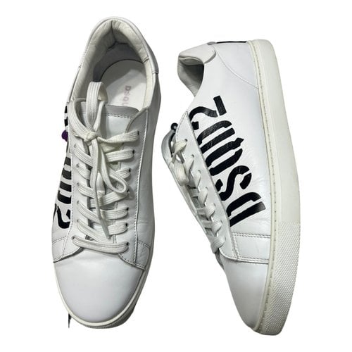 Pre-owned Dsquared2 Leather Low Trainers In White
