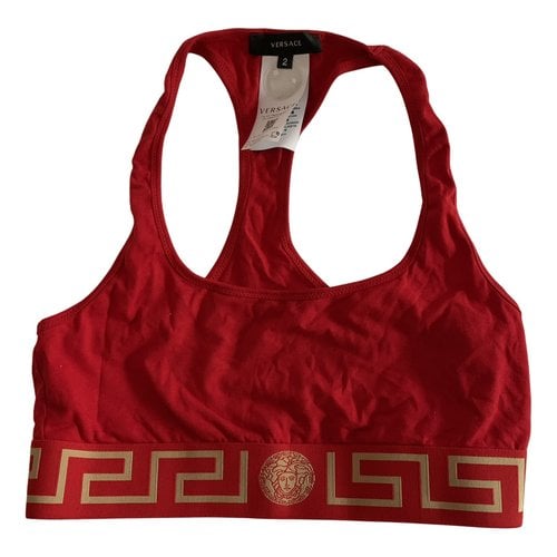 Pre-owned Versace Top In Red