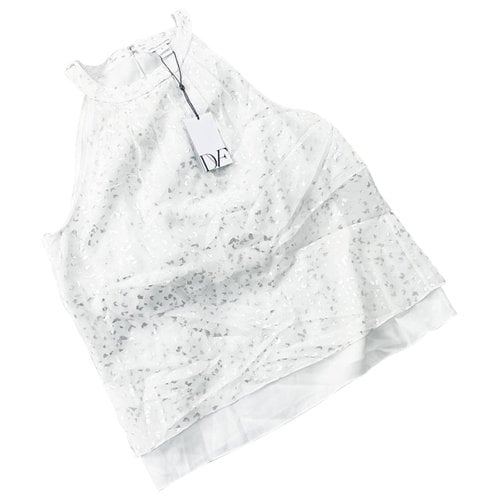 Pre-owned Diane Von Furstenberg Silk Blouse In White