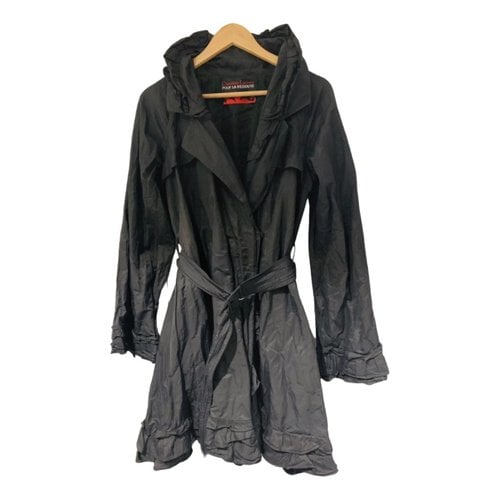 Pre-owned Christian Lacroix Trench Coat In Black