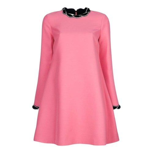 Pre-owned Gucci Wool Mini Dress In Pink