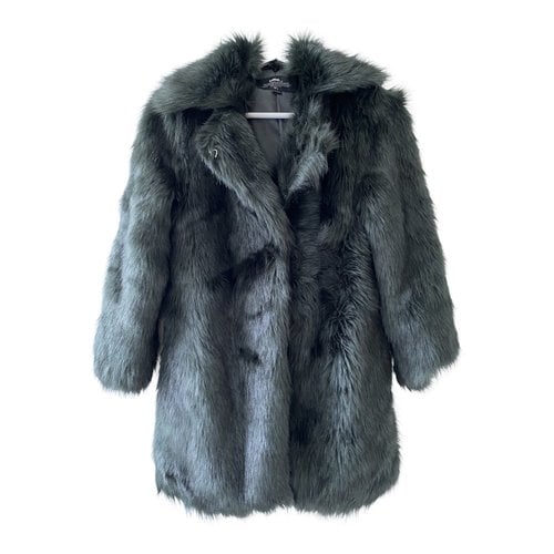 Pre-owned Initial Faux Fur Coat In Green