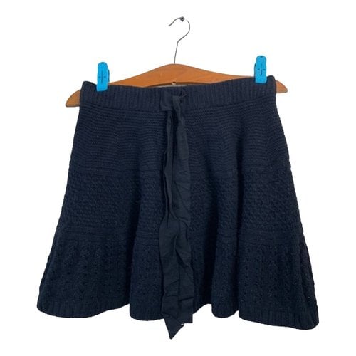 Pre-owned Lanvin Cashmere Mini Skirt In Navy