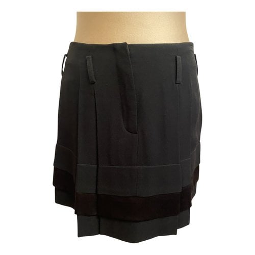 Pre-owned Balenciaga Silk Mini Skirt In Black