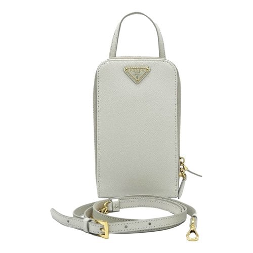 Pre-owned Prada Saffiano Leather Crossbody Bag In White