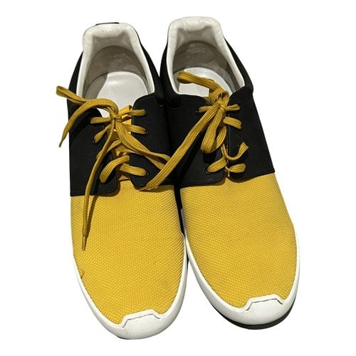 Pre-owned Louis Vuitton Fastlane Cloth High Trainers In Yellow